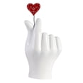 thumbnail image 4 of Estatua con gesto de dedo en forma de corazón, escultura de mano de amor para decoración de dormitorio Blanco, 4 of 9