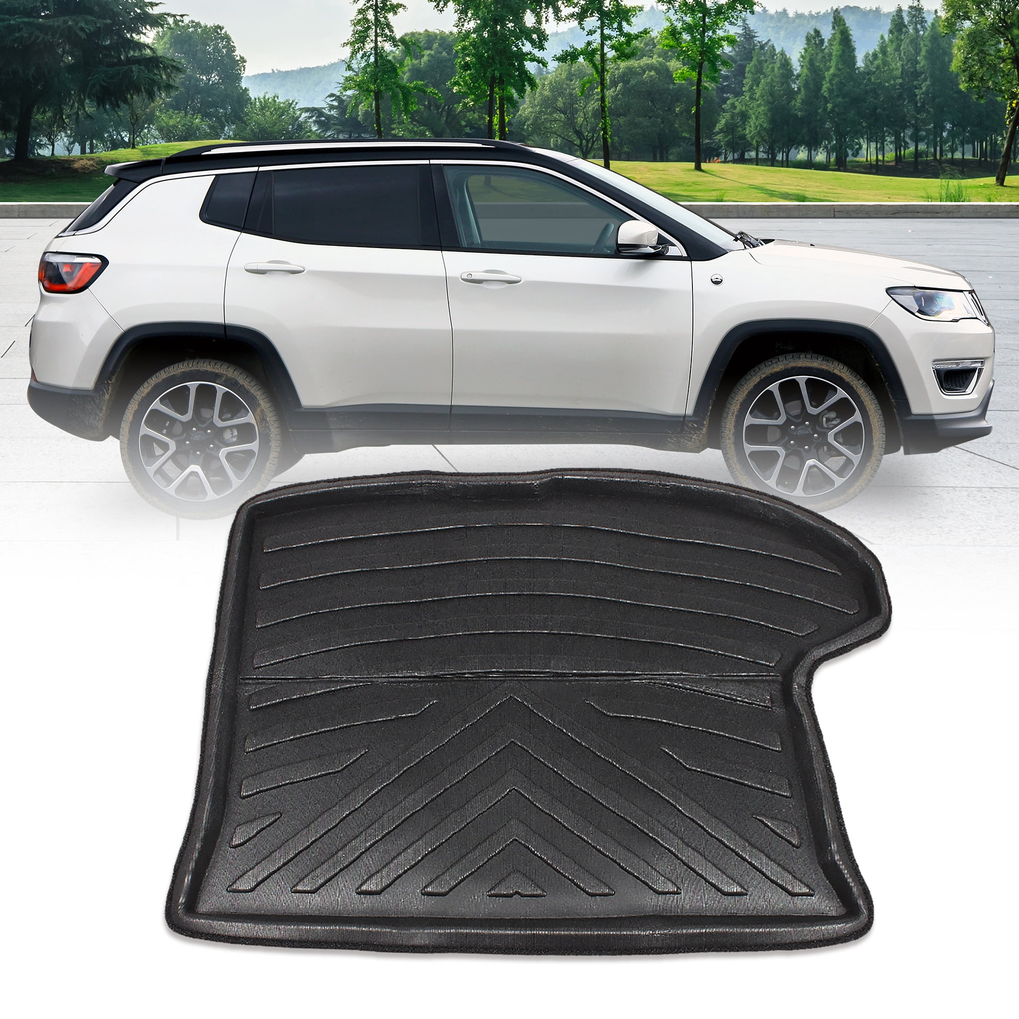 Unique Bargains Car Rear Trunk Tray Liner Cargo Floor Mat for Jeep Compass Plastic
