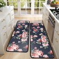 thumbnail image 4 of Kitchen Rugs Sets Of 2,Pioneer Flower Floral Print Pattern Anti Fatigue Kitchen Mat Rugs Non Slip Washable,Decorative Kitchen Floor Mats for Kitchen,Sink,Laundry,17"x47"+17"x47", 4 of 5