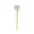 thumbnail image 2 of ANGARA Natural Round Aquamarine Three Stone Halo Ring with Diamonds in 14K Yellow Gold for Women (Size-4mm) | March Birthstone, Birthday, Anniversary, Jewelry Gift for Women | Natural Aquamarine Ring, 2 of 7