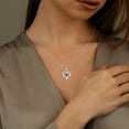 thumbnail image 2 of SZUL Women's Genuine Amethyst and Diamond Heart MOM Pendant in 10K White Gold, 2 of 5