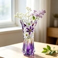 thumbnail image 4 of SUYOLL Gradient Embossed Glass Vase Scalloped Rim Thick Clear Glass Vase Floral Vase For Home Centerpiece Wedding Living Room Dining Table Party Decor Housewarming Gift, 4 of 7