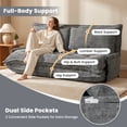 thumbnail image 4 of Centilab Convertible Folding Sofa Bed with 2 Pillows, 5 Position Adjustable Loveseat Sleeper Sofa with Armrest, Multi Functional Lounge Couch for Living Room Bedroom, Gray, 4 of 8