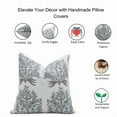 thumbnail image 4 of Unique Hand Block Print Thick cotton White Pillow Cover By Fabdivine, 18X18, Vrindavan, 4 of 7