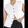 thumbnail image 1 of Chaleco Tipo Suéter para Mujer, -Verano 2025, Informal, Ligero, de Punto, Sin Mangas, con Botones, Ropa de Moda. L, 1 of 7