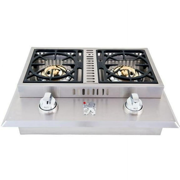 Lion Stainless Steel Drop In Propane Gas Double Side Burner