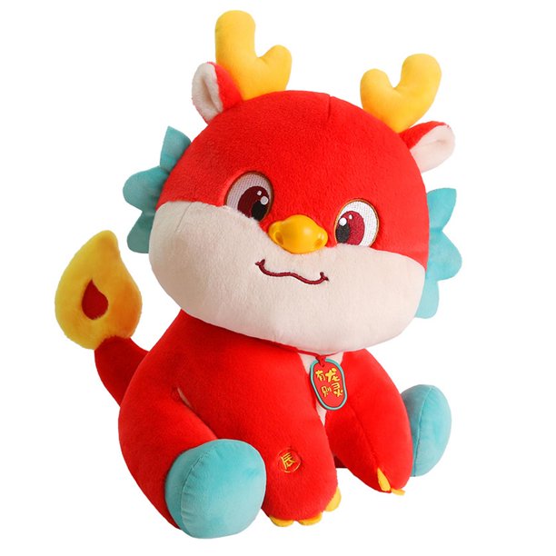 Animal de peluche con cola iluminada, año Nuevo Chino, dragón de peluche, adorno de juguete, estatuilla de dragón para niños, gabinete, dormitorio , Altura 39cm