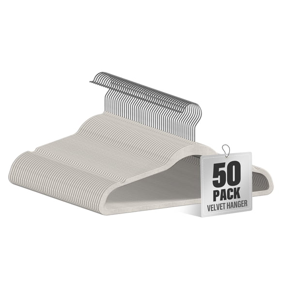 Velvet Hangers Simple Deluxe, 50 unidades, color blanco, muy resistente