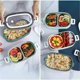 thumbnail image 2 of Fiambrera, fiambrera bento de 2 niveles con 3 compartimentos y cubiertos, fiambrera bento a prueba de fugas para niños y adultos, recipiente para preparación de comidas para almacenar, 2 of 5