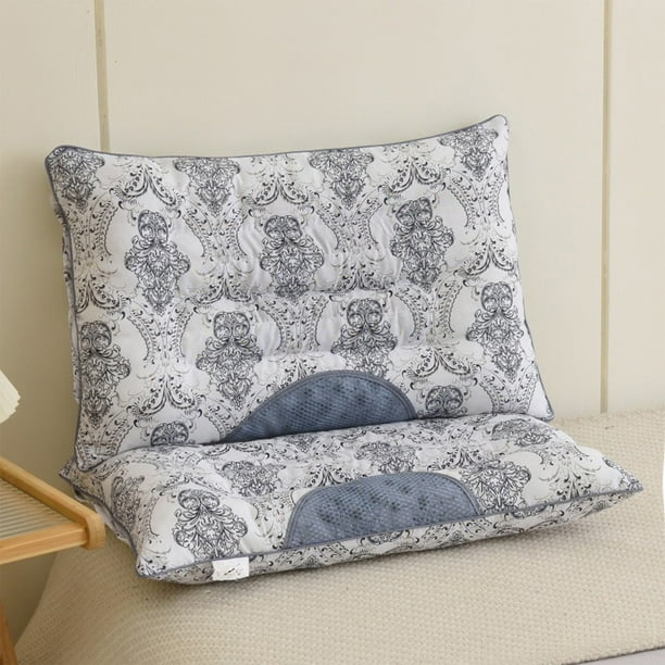 Almohadas de poliéster, esenciales para dormitorios, juego de almohadas Cassia Seedes con núcleo para proteger la columna cervical y ayudar a dormir, sin hundimientos ni deformaciones, almohadas duras