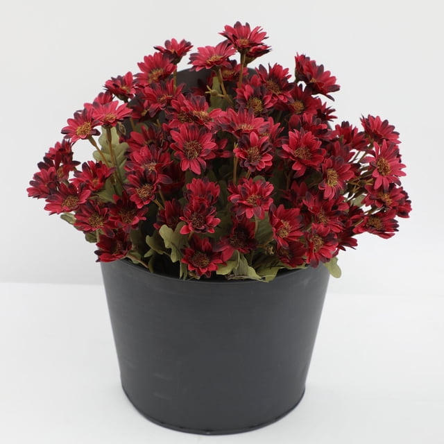 5 Piece Sunset Mums Fall Floral Arrangement Realistic Silk Flowers For Home Windproof Design 5PCS