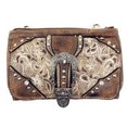 thumbnail image 3 of Western Rhinestone Embroidery Wallet Crossbody Clutch Bag Purse in Multi-Way, 3 of 6