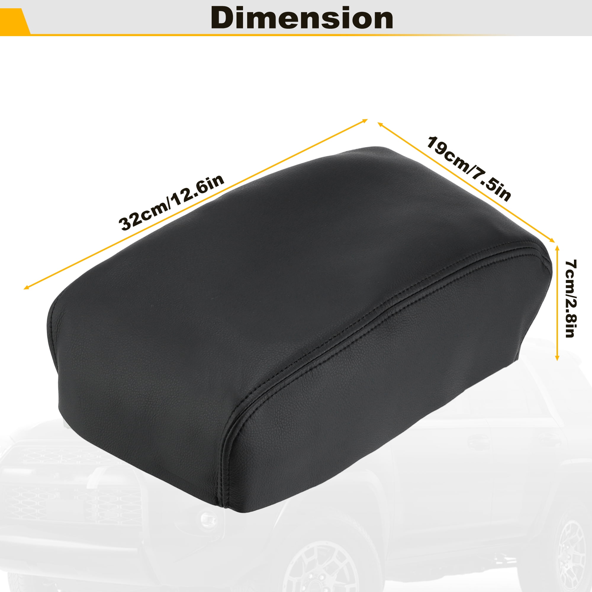 Unique Bargains Premium Center Console Armrest Cover for Toyota 4Runner 2010 to 2023 Black