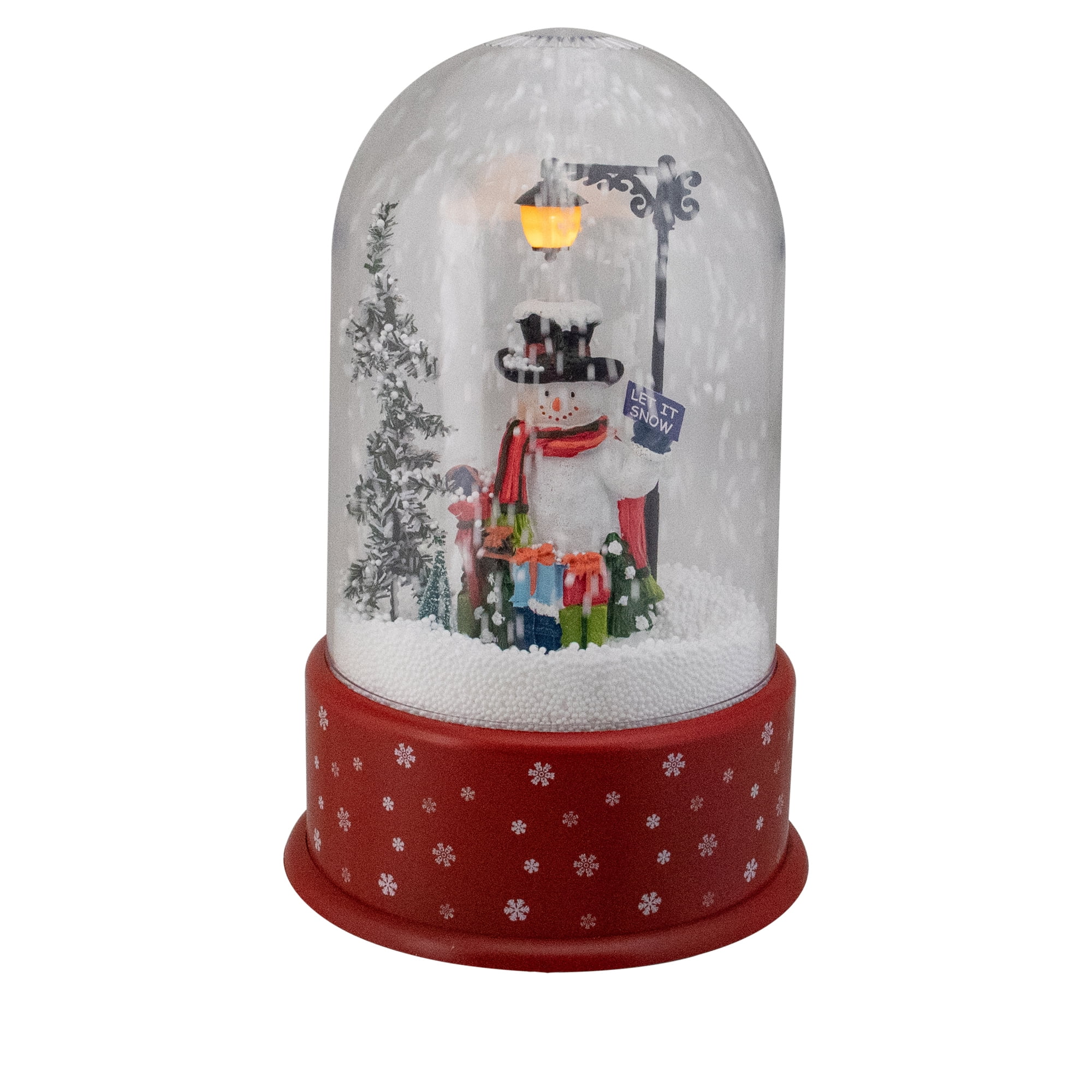 11.75" Lighted Snowman with Street Light Snowing Christmas Globe