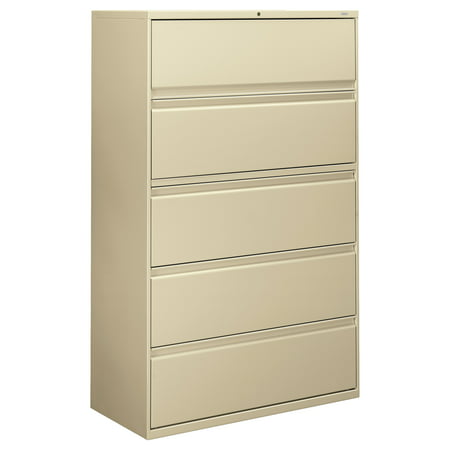HON 5 Drawers Lateral Lockable Filing Cabinet, Putty ...