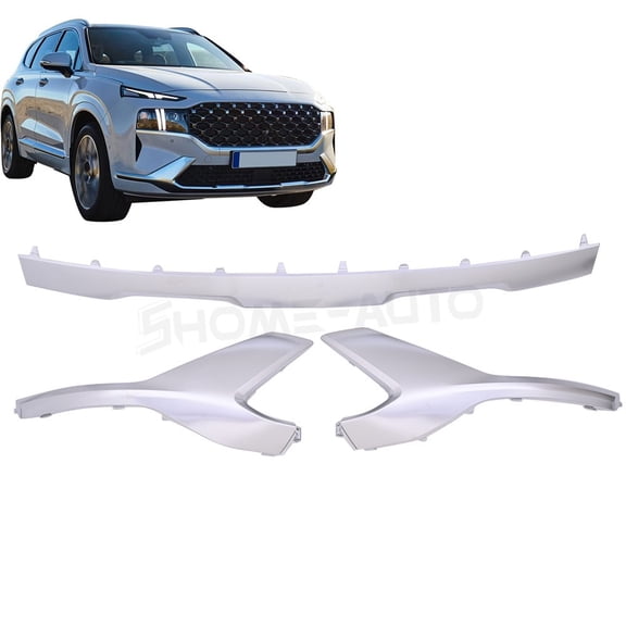 For Hyundai Santa Fe 2021-2023 Front Bumper Skid Plate Molding Silver