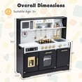 thumbnail image 3 of Costway Play Kitchen for Kids, Wooden Kitchen Playset with Realistic Lights & Sounds Black, 3 of 12
