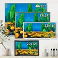 thumbnail image 4 of Designart 'Yellow Blossoming Flowers Landscape With Green Trees' Traditional Framed Canvas Wall Art Print, 4 of 5