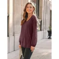 thumbnail image 2 of SOMER Womens Tops Long Sleeve Shirts Lace V-Neck Blouse Casual Dressy Trendy 2025 Fall Fashion, 2 of 6