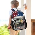 thumbnail image 7 of PVC Transparent Backpacks Clear Backpack for Travel and Outings Red White and Blue Stars Pattern, 7 of 7