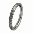 thumbnail image 3 of White Sterling Silver Ring Band Stackable Expressions Black-plated Textured, 3 of 4