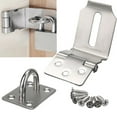 thumbnail image 2 of Ruibeauty 90 Degrees Latch Lock Hasp And Staple For Padlock Gate Door Shed Stainless Steel, 2 of 4