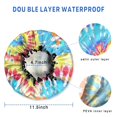 thumbnail image 3 of Shower Caps,Colorful Tie Dye Pattern Waterproof Shower Cap for Women 4 Pieces,Double Reusable Hair Cover for Shower PEVA Elastic Stretch Hem, 3 of 7