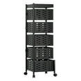 thumbnail image 6 of Anvazise Kitchen Trolley Rotating Trolley, Square Kitchen Trolley, Rotating Kitchen Storage Shelves, Kitchen Vegetable Storage Organizer, Fruit Basket Floor Stand Shelf Fruit Tower, 4 Tiers (Black), 6 of 10