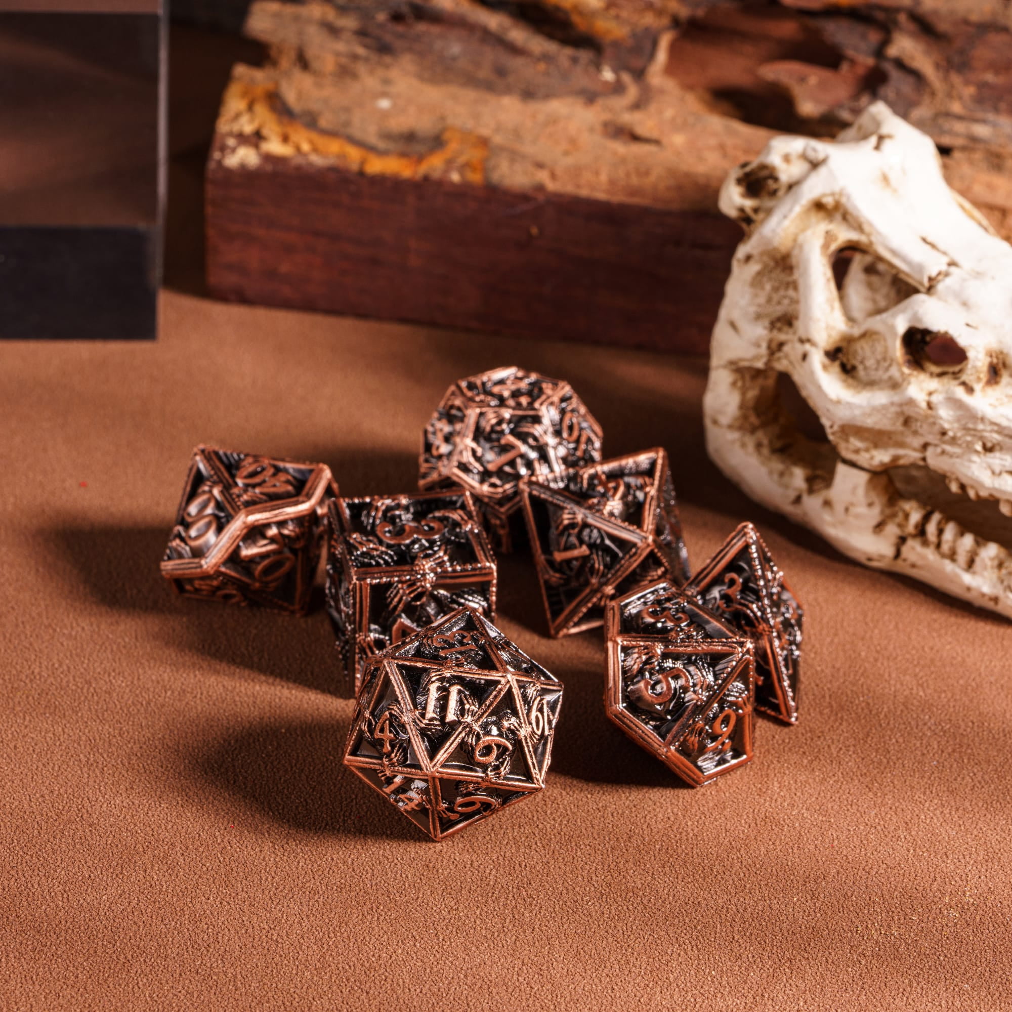 Cusdie 7-Die Metal DND Dice Set, Ghost Claw Design Metal Polyhedral D&D Dice Set for DND Dungeons and Dragons TTRPG Role Playing Games