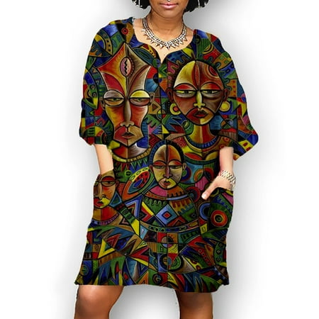 

jsaierl Midi Dresses for Women Short Sleeve Print Dress V Neck Elegant Fall Dresses Loose Fit Mother of The Bride Dresses