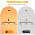 thumbnail image 4 of Industrial 3-Light Dining Room Chandelier, Bronze Iron Pendant Light with Glass Shades & Adjustable Hanging Rods, 31.5" Length×43.3" Height, E26×3 Sockets, 4 of 10