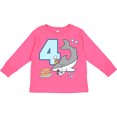 thumbnail image 3 of Inktastic 4th Birthday Shark with Cake Boys or Girls Long Sleeve Toddler T-Shirt, 3 of 5