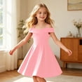 thumbnail image 4 of Kiijoy Girls Off Shoulder Party Dress Evening Gown Birthday Pageant Dresses, Sizes 6-14, 4 of 7
