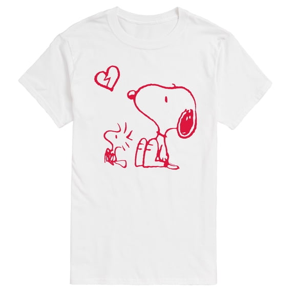 Peanuts - Snoopy Woodstock Broken Heart - Men's Short Sleeve Graphic T-Shirt