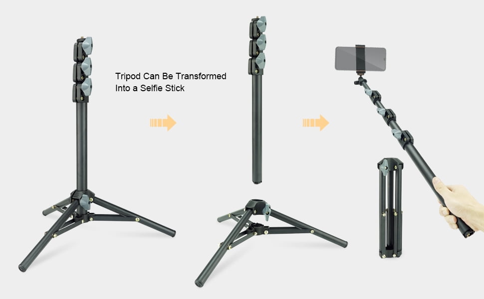 LINCO Adjustable Selfie Stick Tripod 40”  Rotatable Selfie Stick with Bluetooth Wireless Remote Shutter for iPhone Samsung-Black