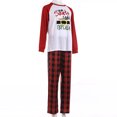 thumbnail image 4 of Seyurigaoka Parents Children's Suits Long Sleeves Patchwork Christmas Hat Printed Snowflake Letter Shirt Check Pattern Trousers, 4 of 5