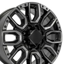 OE Wheels CV97A 20 Inch Rim Fits GMC Sierra 2500/3500 Denali Style 8x165.1 20x8.5 Gloss Black with Milled Edge with Tinted Clear - Hollander 14125 (1)