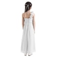 thumbnail image 2 of iEFiEL Girls Chiffon One-shoulder Flower Girl Dress High Waist Pleated Princess Bridesmaid Birthday Party Dress, 2 of 7