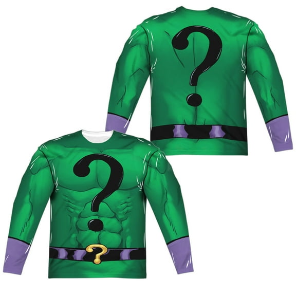 Batman - Riddler Uniform (Front/Back Print) - Regular Fit Long Sleeve Shirt - XXX-Large