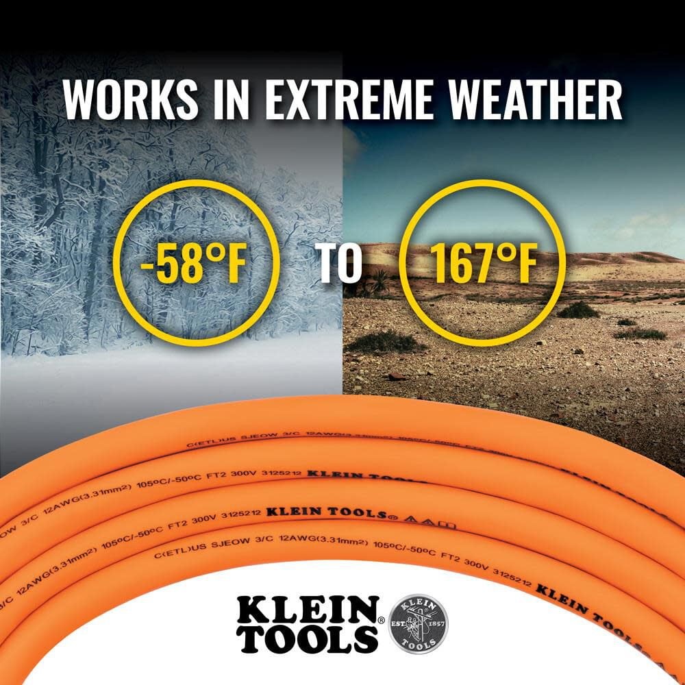 Klein Tools 25Ft Glow End Extension Cord