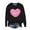 #156 Black, variant on Felirenzacia 5XL Women’s Valentine Hoodie, Sweet Heart Print Long Sleeve Casual Holiday Top, Pink,S