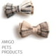 thumbnail image 2 of Collar de perro a cuadros con lazo, el mejor regalo para mascotas para perros machos pequeños, medianos y grandes, beige y marrón, 2 of 5