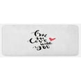 thumbnail image 1 of Love Kitchen Mat, Brush Stroke Effect Style Calligraphy Art Handwritten Love Words Romantic, Plush Decorative Kitchen Mat with Non Slip Backing, 47" X 19", Dark Coral Black White, by Ambesonne, 1 of 1