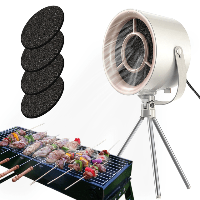 Kitchen Exhaust Fan, Removable Washable Filter Hanging Mini Range Hoods for Small Apartments, Low Noise Portable Range Hood with Powerful Suction and Adjustable Speed, White
