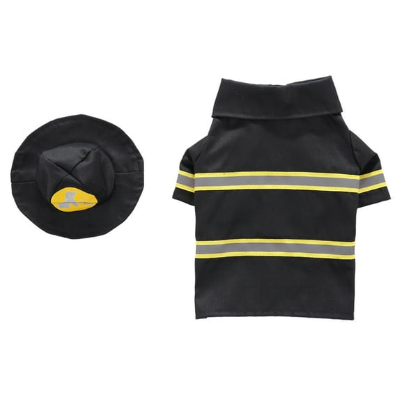 1 juego de ropa para perro, uniforme de bombero, ropa para mascotas, disfraz de fiesta, abrigo transformado para mascota, gato, cachorro, talla XL, color negro