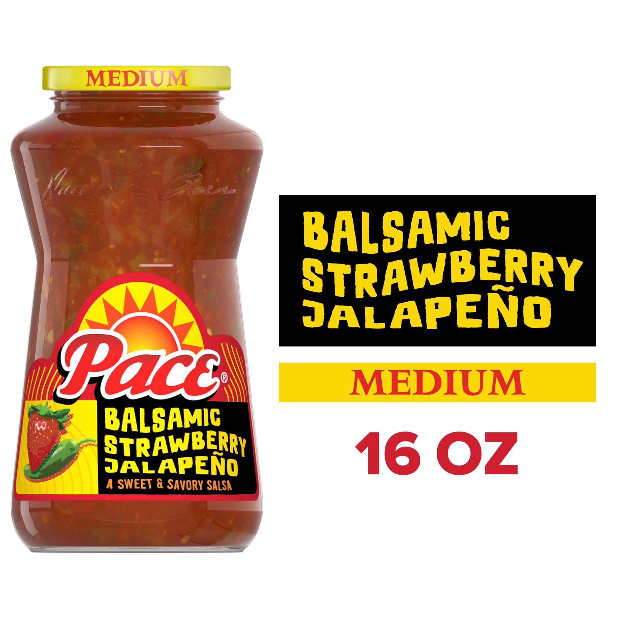 (2 pack) Pace Balsamic Strawberry Jalapeno Salsa, 16 oz Jar