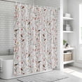 thumbnail image 6 of Flowers Birds Shower Curtain, Waterproof Shower Curtains for Bathroom, Spring Botanical Floral Tree Branches Washable Fabric Bathtub Curtain Set Bath Decor with 12 Hooks Standard 72"x72", 6 of 8