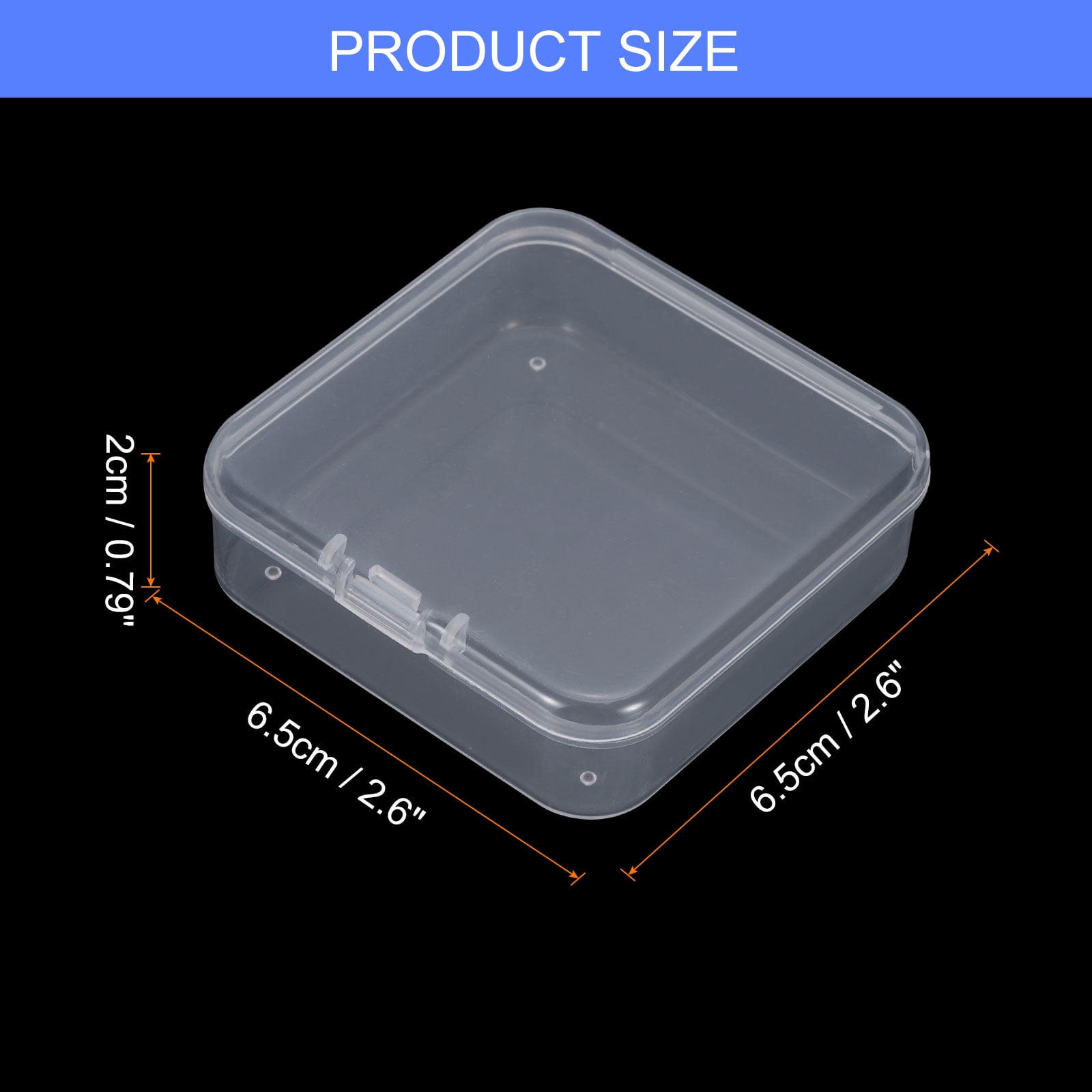 Unique Bargains Beads Storage Containers with Lids for Craft Beads 2.56"x 2.56"x 0.79"