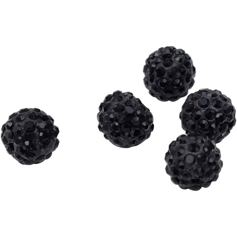  PH PandaHall 100pcs Black Rhinestone Beads 10mm Black Clay Beads  Polymer Crystal Beads Clay Pave Disco Ball Round Diamond Clay Beads for  Necklace Bracelet Jewelry Making Party Decoration : Arts, Crafts