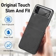 thumbnail image 4 of Samsung Carbon Fiber Protective Case Lanyard Strap Phone Cover, Khaki Galaxy Z Flip 2, 4 of 8